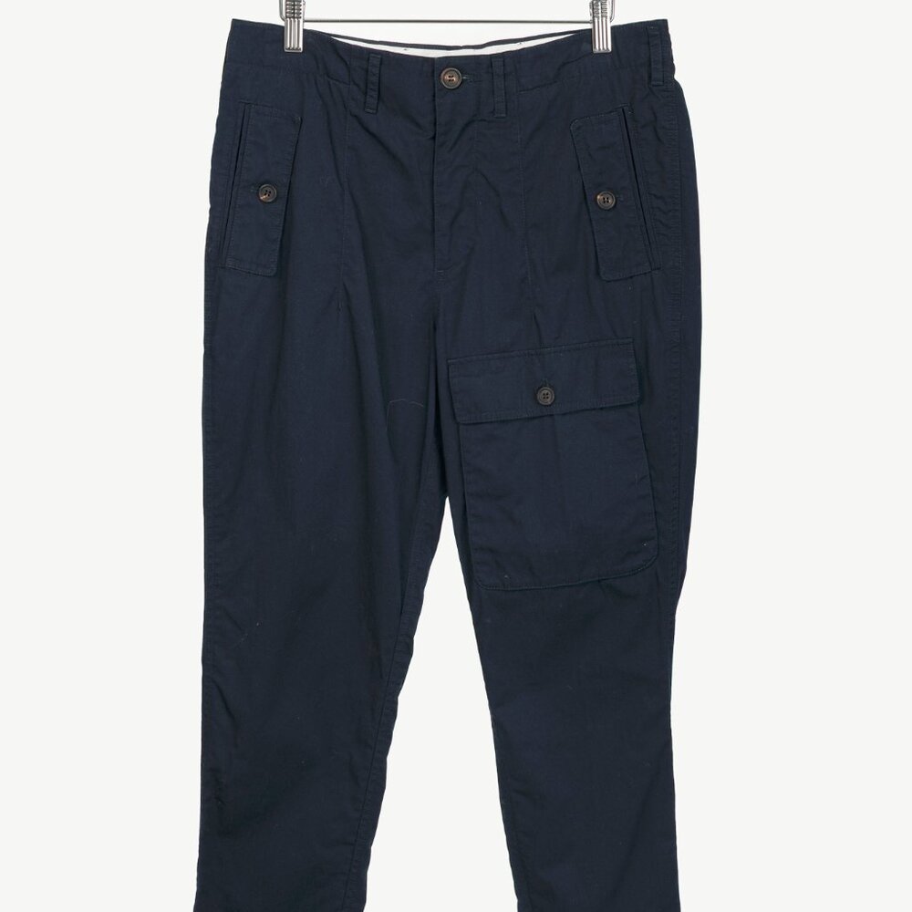 Brunello Cucinelli SS/17 Navy Cotton Poplin Cargo Pants